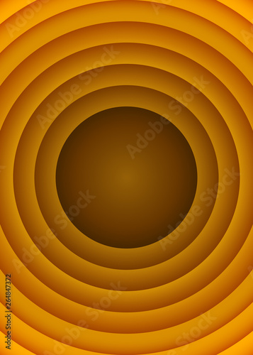 gold yellow circles background. Isolated Vector Illustration