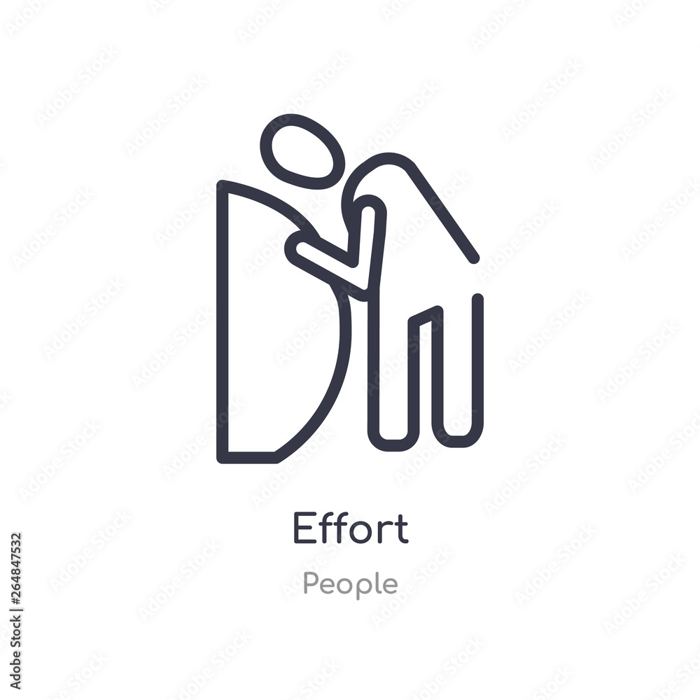 effort outline icon. isolated line vector illustration from people collection. editable thin stroke effort icon on white background effort outline icon. isolated line vector illustration from people collection. editable thin stroke effort icon on white background