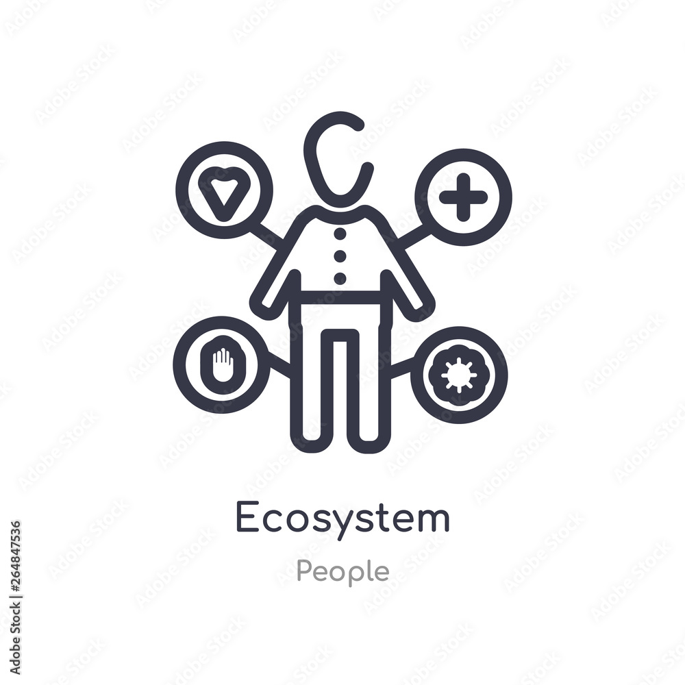ecosystem outline icon. isolated line vector illustration from people collection. editable thin stroke ecosystem icon on white background ecosystem outline icon. isolated line vector illustration from people collection. editable thin stroke ecosystem icon on white background