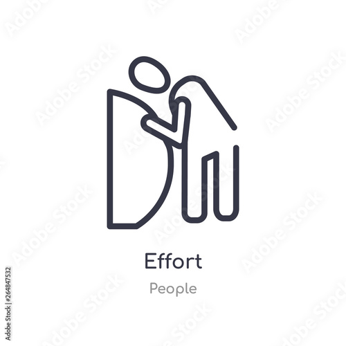effort outline icon. isolated line vector illustration from people collection. editable thin stroke effort icon on white background