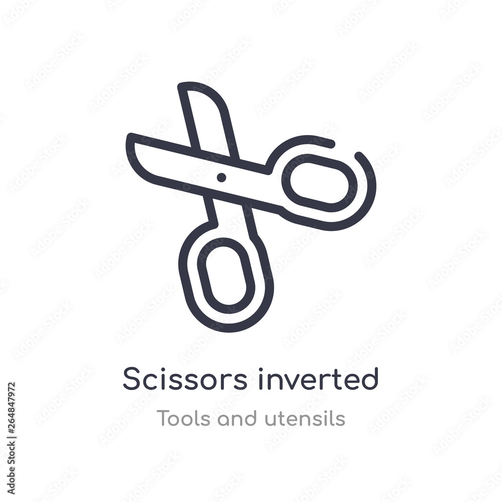scissors inverted view outline icon. isolated line vector illustration from tools and utensils collection. editable thin stroke scissors inverted view icon on white background scissors inverted view outline icon. isolated line vector illustration from tools and utensils collection. editable thin stroke scissors inverted view icon on white background