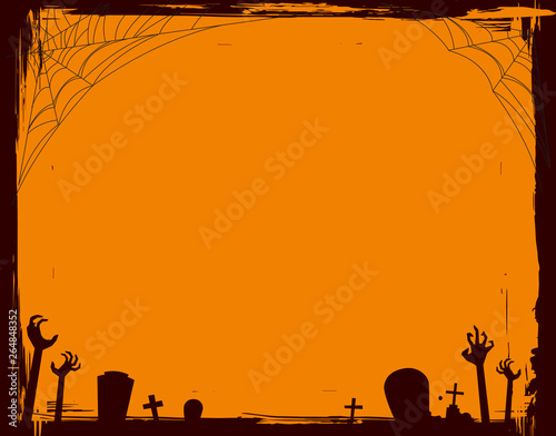 Halloween grunge frame in a horizontal shape