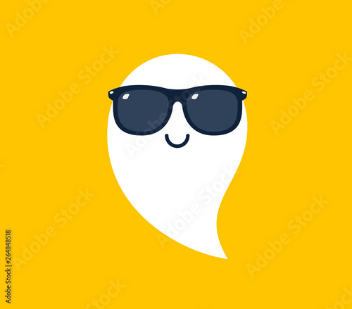 a ghost with shade in yellow background