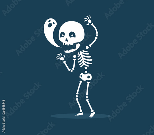skeleton with happy soul. Isolated Vector Illustration photo