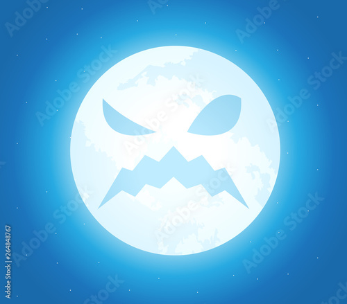 The Halloween Moon with offended face