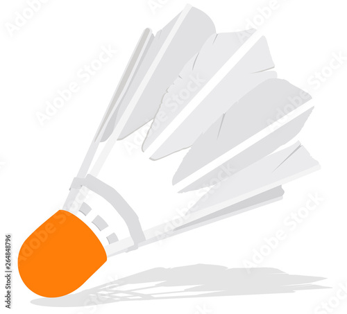 Bilde på lerret Shuttlecock, Birdie Badminton, With Shadow