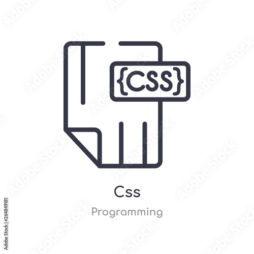 css outline icon. isolated line vector illustration from programming collection. editable thin stroke css icon on white background