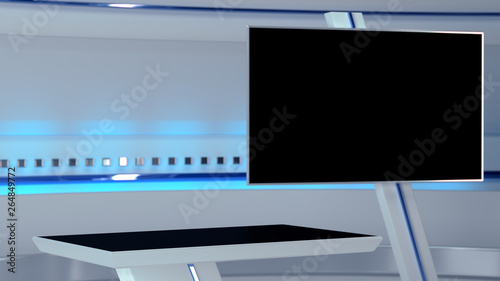 TV Virtual Studio background 3d rendering