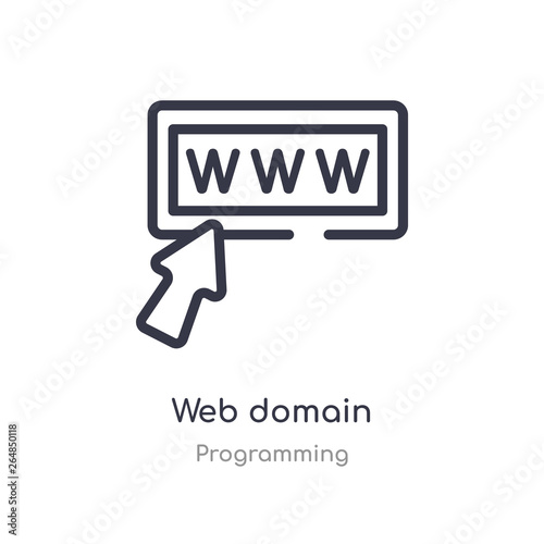 web domain outline icon. isolated line vector illustration from programming collection. editable thin stroke web domain icon on white background