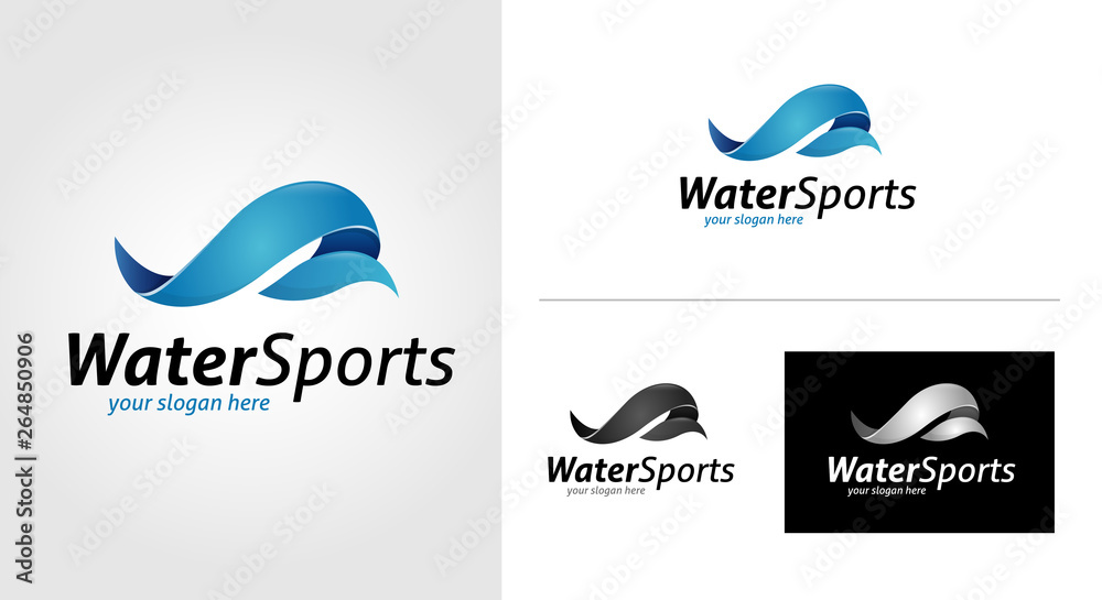 Water Sports Logo Template Set Stock Vector Adobe Stock