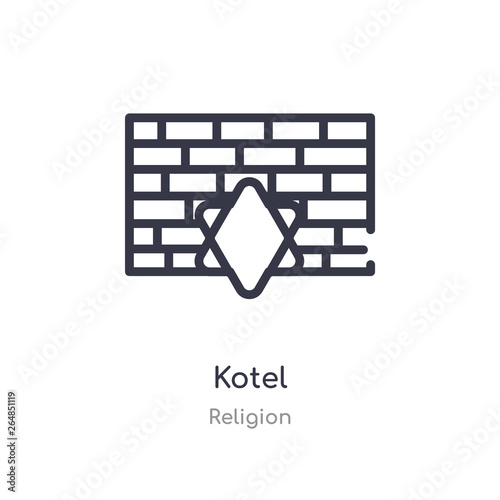 kotel outline icon. isolated line vector illustration from religion collection. editable thin stroke kotel icon on white background