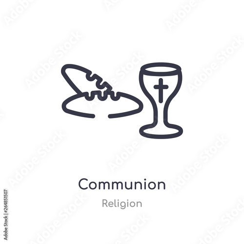 communion outline icon. isolated line vector illustration from religion collection. editable thin stroke communion icon on white background