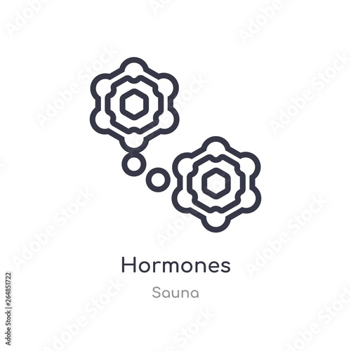 hormones outline icon. isolated line vector illustration from sauna collection. editable thin stroke hormones icon on white background