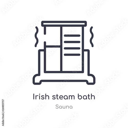 irish steam bath outline icon. isolated line vector illustration from sauna collection. editable thin stroke irish steam bath icon on white background