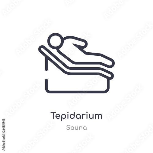 tepidarium outline icon. isolated line vector illustration from sauna collection. editable thin stroke tepidarium icon on white background