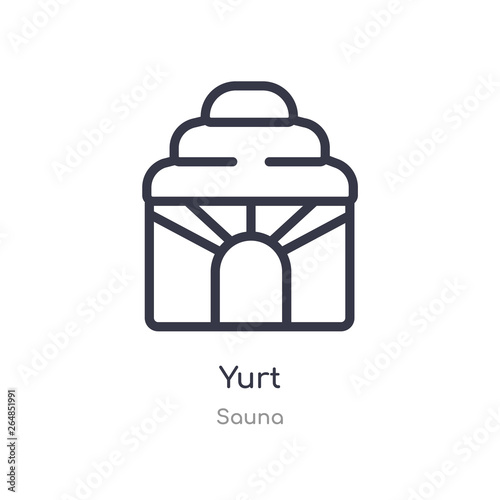 yurt outline icon. isolated line vector illustration from sauna collection. editable thin stroke yurt icon on white background