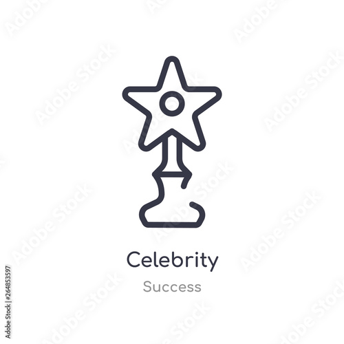 celebrity outline icon. isolated line vector illustration from success collection. editable thin stroke celebrity icon on white background