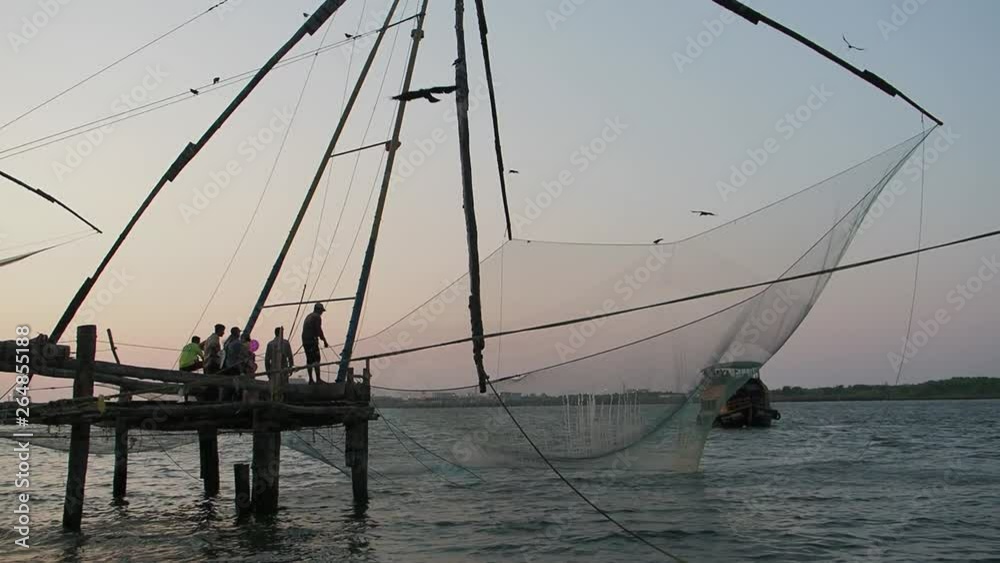 The famed Chinese Nets in Fort Kochi, Kerala, India The famed Chinese Nets in Fort Kochi, Kerala, India