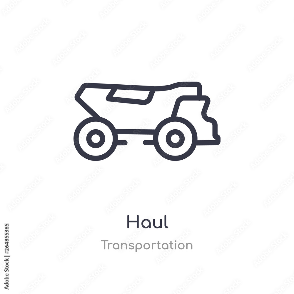 haul outline icon. isolated line vector illustration from transportation collection. editable thin stroke haul icon on white background haul outline icon. isolated line vector illustration from transportation collection. editable thin stroke haul icon on white background
