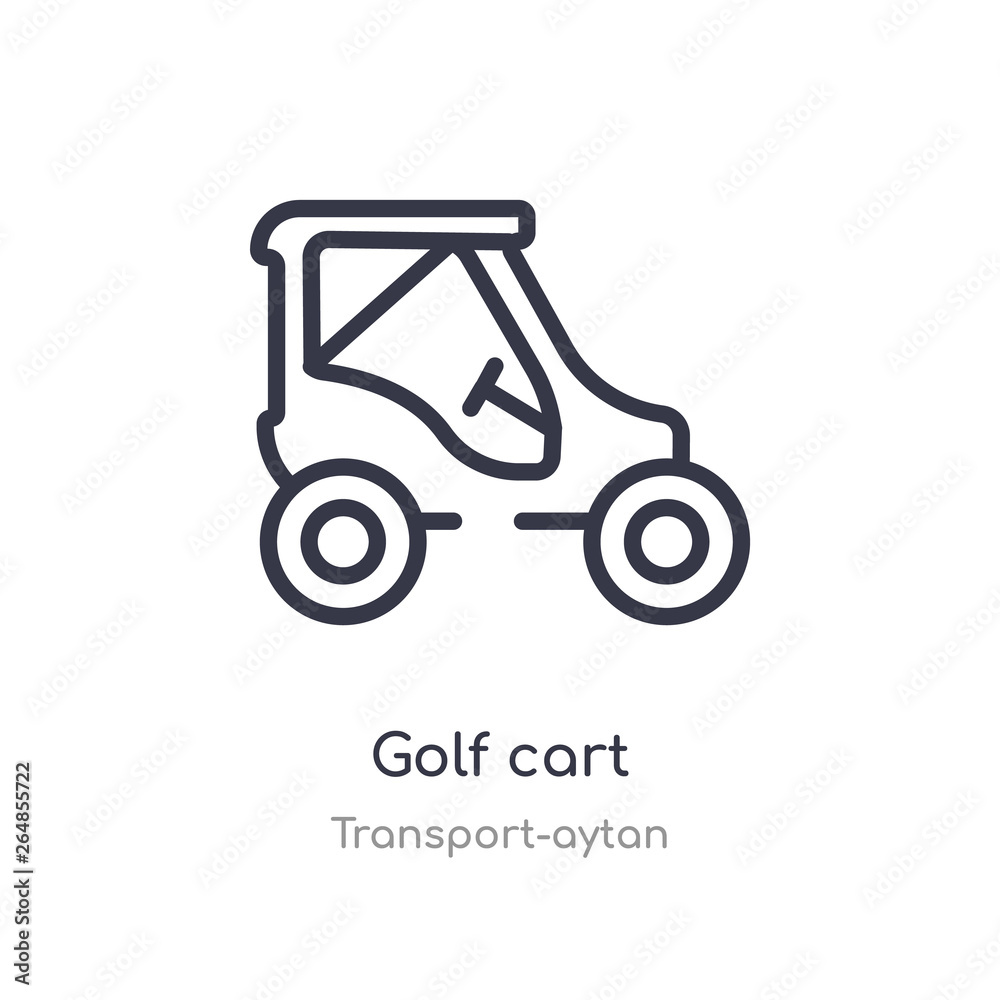 golf cart outline icon. isolated line vector illustration from transport-aytan collection. editable thin stroke golf cart icon on white background