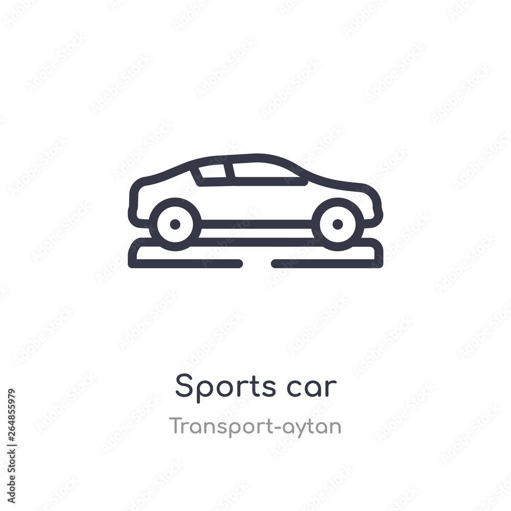 sports car outline icon. isolated line vector illustration from transport-aytan collection. editable thin stroke sports car icon on white background