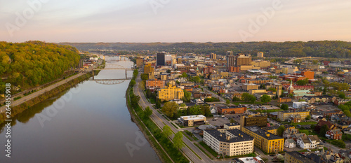 Long Panoramic View Charleston West Virginia Capitol City