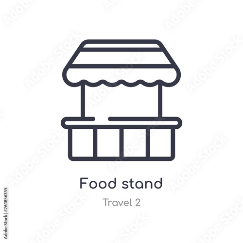 food stand outline icon. isolated line vector illustration from travel 2 collection. editable thin stroke food stand icon on white background