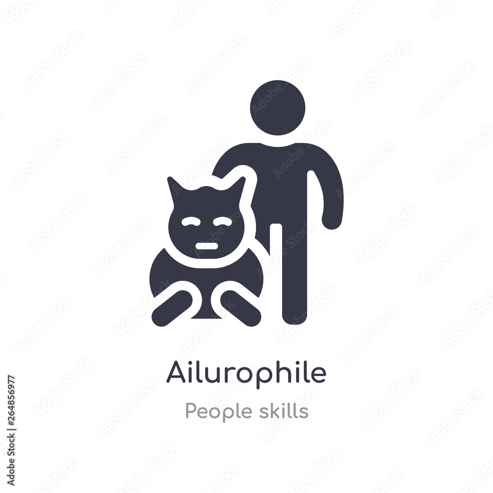 ailurophile outline icon. isolated line vector illustration from people skills collection. editable thin stroke ailurophile icon on white background