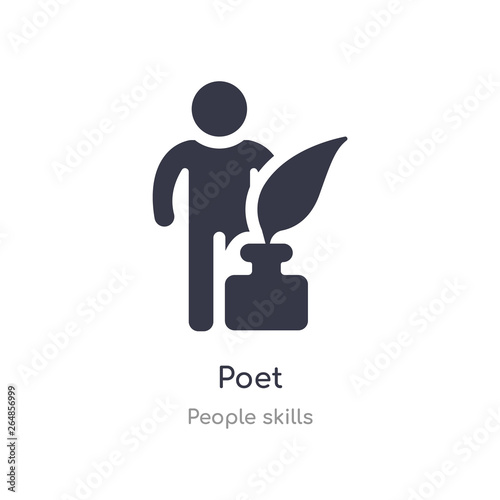 poet outline icon. isolated line vector illustration from people skills collection. editable thin stroke poet icon on white background