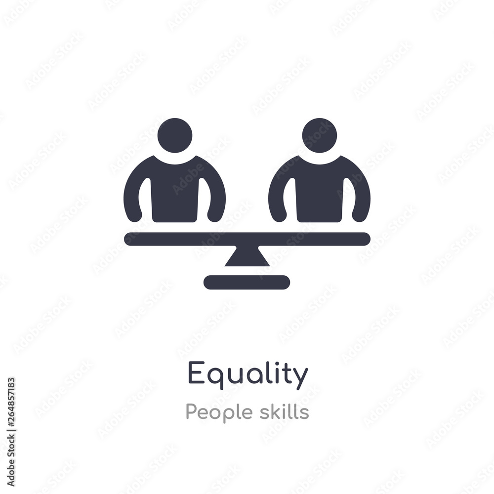 equality outline icon. isolated line vector illustration from people skills collection. editable thin stroke equality icon on white background