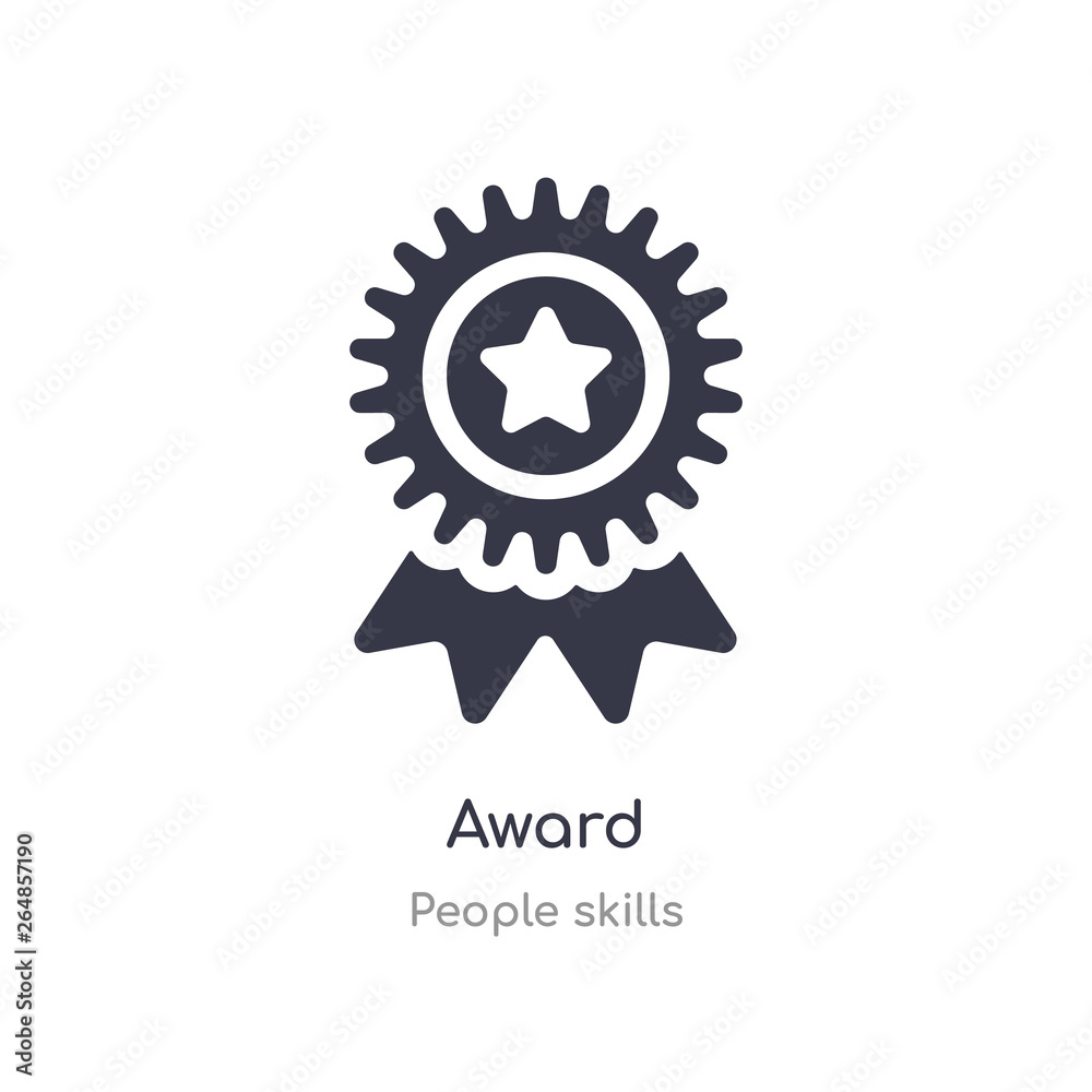 Fototapeta premium award outline icon. isolated line vector illustration from people skills collection. editable thin stroke award icon on white background