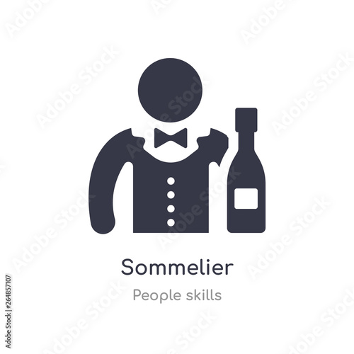 sommelier outline icon. isolated line vector illustration from people skills collection. editable thin stroke sommelier icon on white background