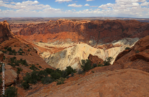 A view of the Upheaval Dome from the rim, shot in Canyonlands National Park, Utah.