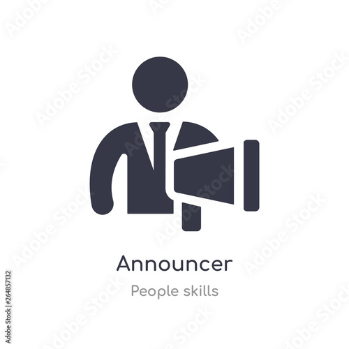 announcer outline icon. isolated line vector illustration from people skills collection. editable thin stroke announcer icon on white background