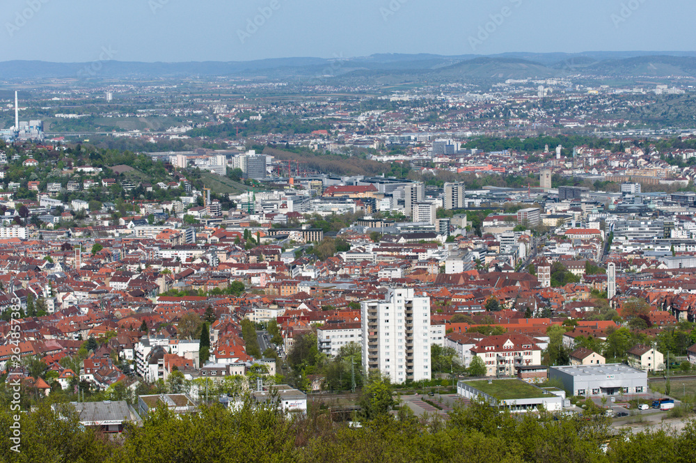 View over Stuttgart, Germany from viewpoint Birkenkopf