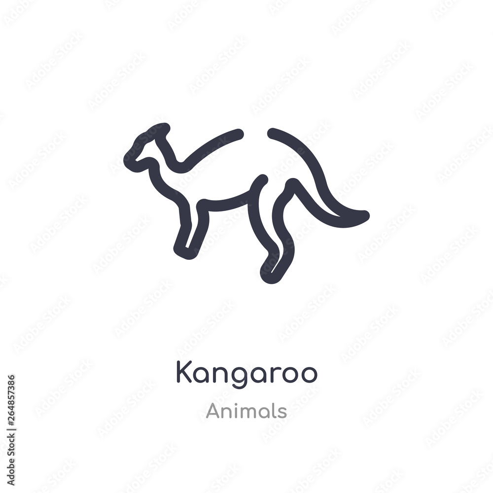 kangaroo outline icon. isolated line vector illustration from animals collection. editable thin stroke kangaroo icon on white background