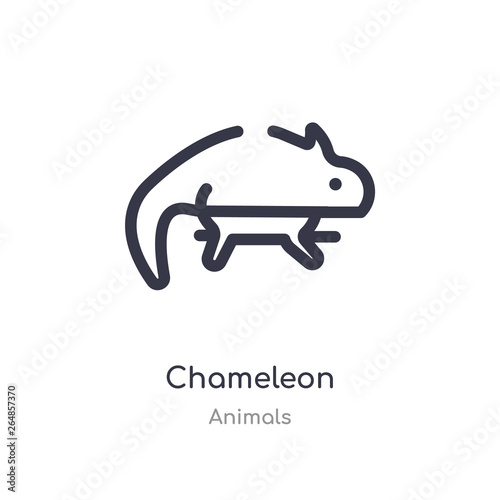 chameleon outline icon. isolated line vector illustration from animals collection. editable thin stroke chameleon icon on white background