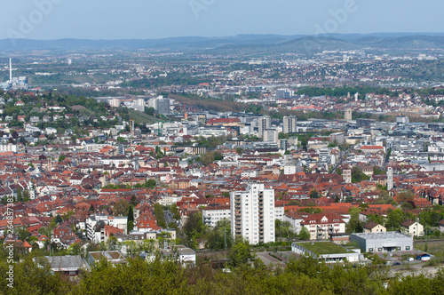 View over Stuttgart, Germany from viewpoint Birkenkopf