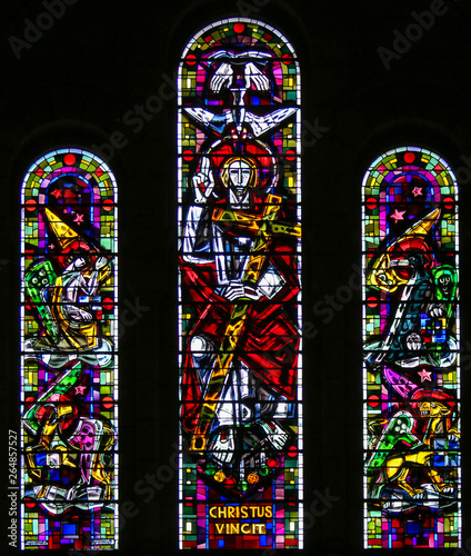 Stained Glass of Christ and the Four Evangelists photo