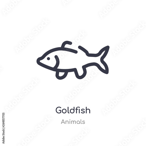 goldfish outline icon. isolated line vector illustration from animals collection. editable thin stroke goldfish icon on white background