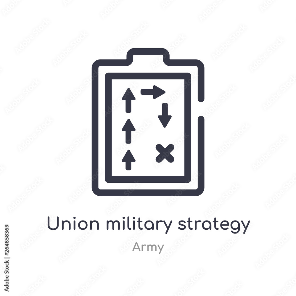 union military strategy outline icon. isolated line vector illustration from army collection. editable thin stroke union military strategy icon on white background union military strategy outline icon. isolated line vector illustration from army collection. editable thin stroke union military strategy icon on white background