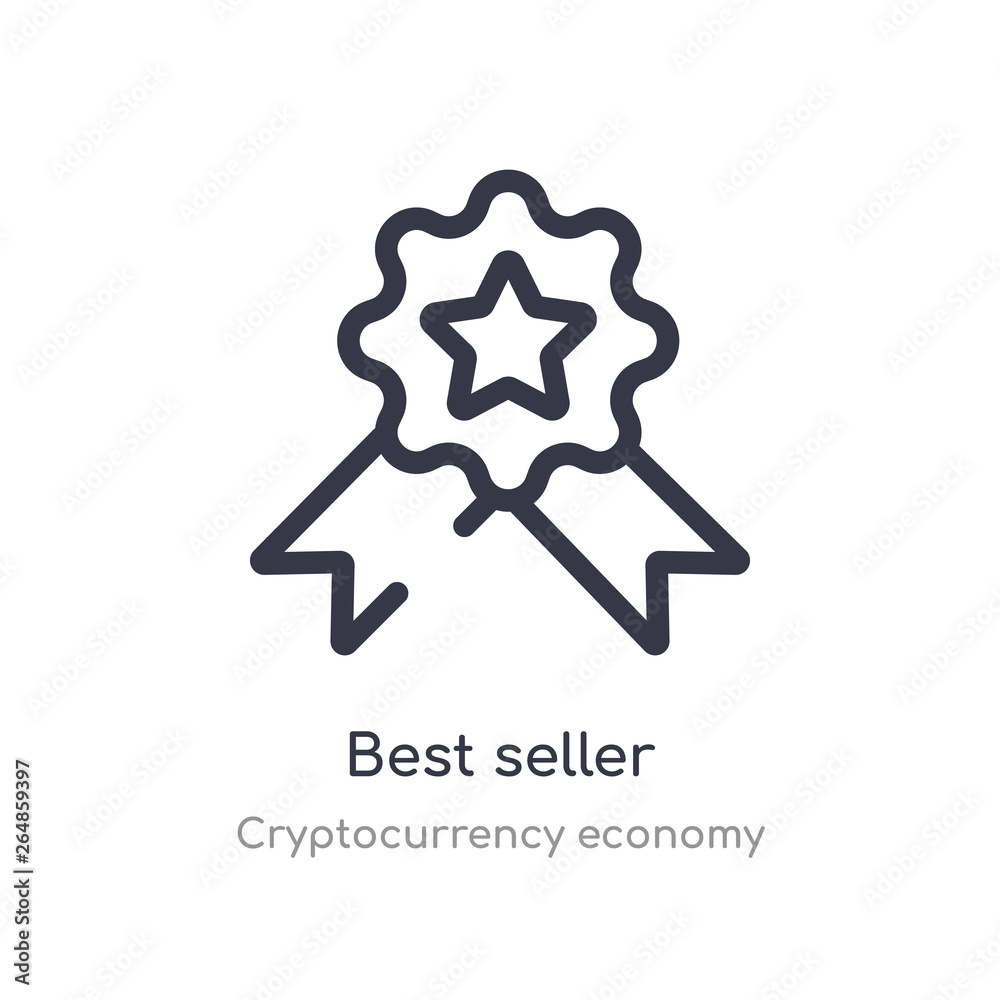 best seller outline icon. isolated line vector illustration from cryptocurrency economy collection. editable thin stroke best seller icon on white background best seller outline icon. isolated line vector illustration from cryptocurrency economy collection. editable thin stroke best seller icon on white background
