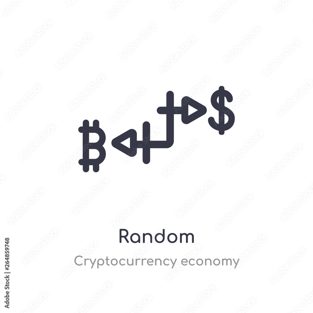Fototapeta premium random outline icon. isolated line vector illustration from cryptocurrency economy collection. editable thin stroke random icon on white background