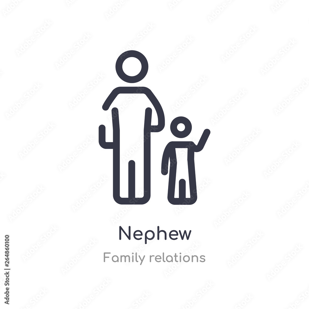 nephew outline icon. isolated line vector illustration from family relations collection. editable thin stroke nephew icon on white background nephew outline icon. isolated line vector illustration from family relations collection. editable thin stroke nephew icon on white background