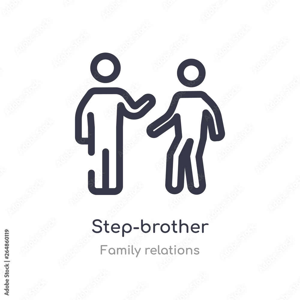 step-brother outline icon. isolated line vector illustration from family relations collection. editable thin stroke step-brother icon on white background step-brother outline icon. isolated line vector illustration from family relations collection. editable thin stroke step-brother icon on white background