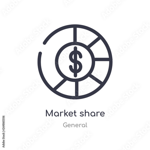 market share outline icon. isolated line vector illustration from general collection. editable thin stroke market share icon on white background photo