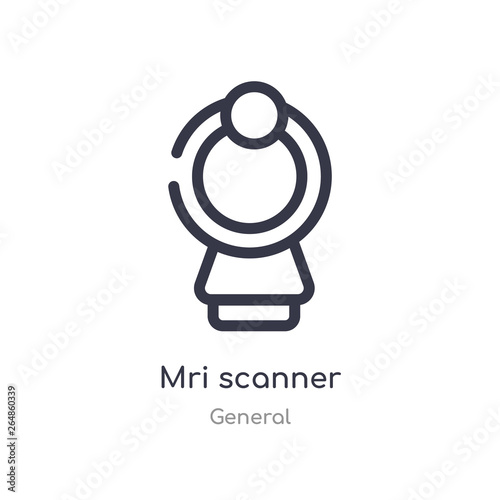 mri scanner outline icon. isolated line vector illustration from general collection. editable thin stroke mri scanner icon on white background