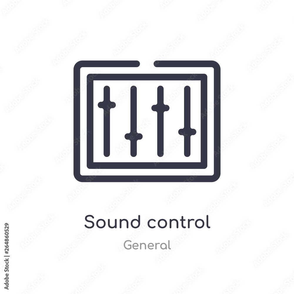 sound control outline icon. isolated line vector illustration from general collection. editable thin stroke sound control icon on white background sound control outline icon. isolated line vector illustration from general collection. editable thin stroke sound control icon on white background