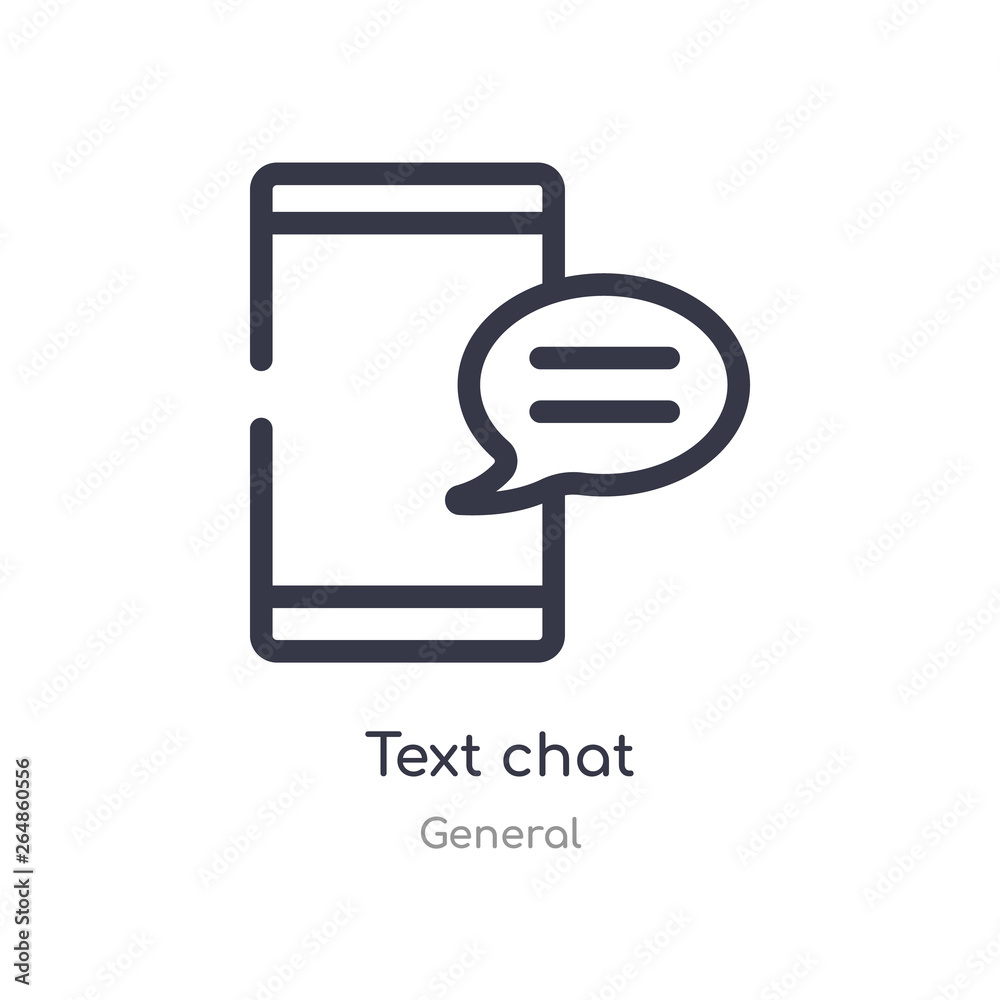 text chat outline icon. isolated line vector illustration from general collection. editable thin stroke text chat icon on white background text chat outline icon. isolated line vector illustration from general collection. editable thin stroke text chat icon on white background