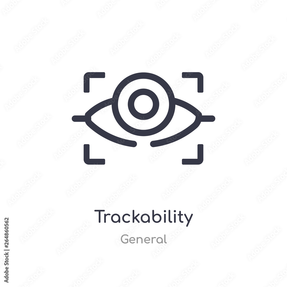 trackability outline icon. isolated line vector illustration from general collection. editable thin stroke trackability icon on white background trackability outline icon. isolated line vector illustration from general collection. editable thin stroke trackability icon on white background